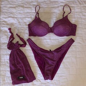 Grape Sparkle Macia Triangl Bikini M top L bottom